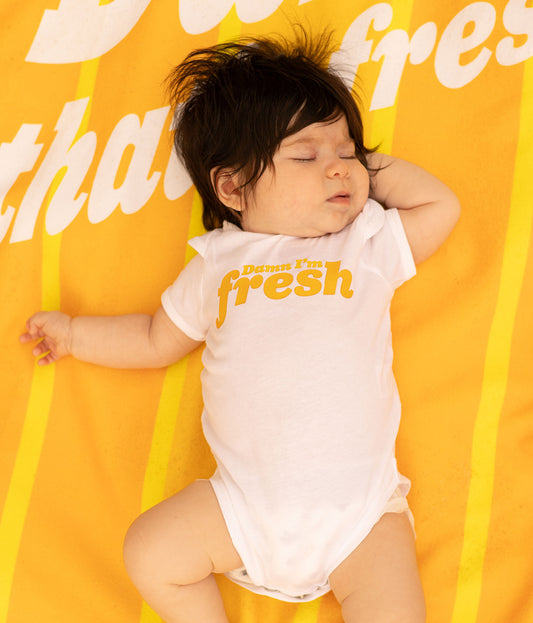 Damn I’m fresh baby onesie