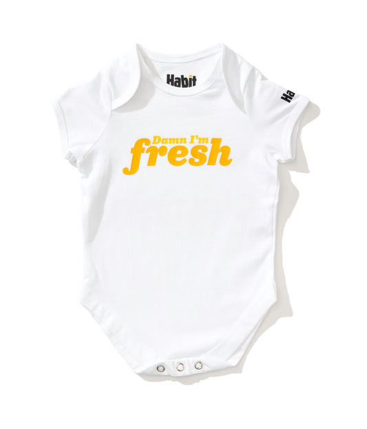 Damn I’m fresh baby onesie